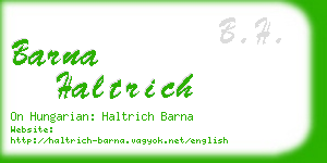 barna haltrich business card